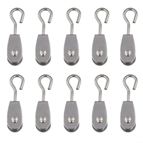 Heavy Duty Stainless Steel Pulley 11mm 360 Degree Swivel Ball Bearing Wheel With 30kg Load Capacity for Gym Rigs, set of 10 pulleys