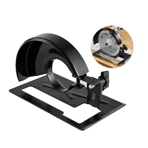 Badass Adjustable Angle Grinder Guard Built Tough As Nails With Rust Proof Steel Deflector Easy Twist Lock Shield, black guard side view.