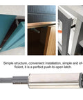 10 Pcs Stainless Steel Cabinet Latch Magnetic Door Catch Push Open Buffer Magnet Damper for Wardrobe, installation view.