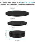 Electric Rotating Display Stand With Rechargeable Battery, Motorized Turntable For Live Streaming Video Shoot Photography, 3 In 1 platform sizes 5.74, 7.08, 8.66 inches.