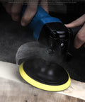 Ultimate 100 Pack Of 4 Inch Hook And Loop Sanding Discs With 15 Grits From Coarse To Ultra Fine Silicon Carbide For Wood Metal Polishing And Smoothing Jobs in use during sanding.