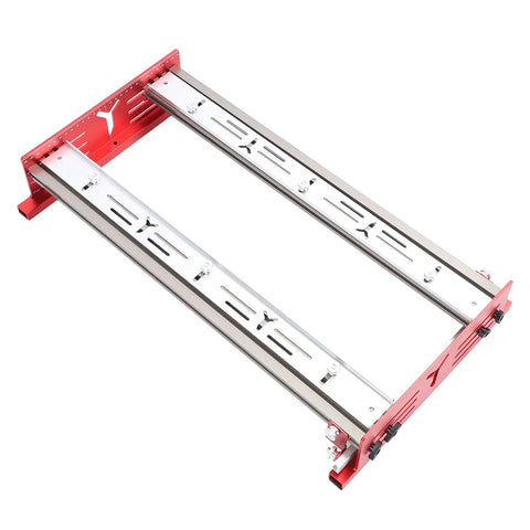 Red metal Router Sled for Slab Flattening and Milling Groove Bracket, DIY Woodworking Jig, Universal Router Compatibility