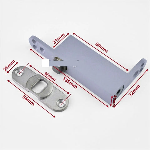 Heavy Duty Two Pack Door Pivot Hinges With Slick Invisible Hidden Design And Dead On Auto Soft Close Mechanics For Game Changing Up Down Cabinet Alignments with dimension labels.