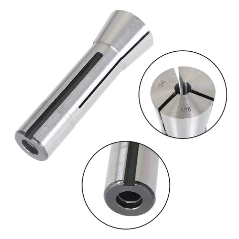 Pro Grade Twenty Three Piece R8 Mill Collets Set With Internal Seven Sixteenths To Three Quarters Inch Range close-up of R8 collet