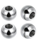 4 Pack Ball Nuts Knobs M8x1.25mm Thread 15mm Diameter 304 Stainless Steel Round Silver Light Fixture Decorative Screw Cap Covers