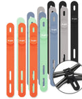 Silicone Cable Ties Reusable Flexible Cord Organizer With Adjustable Length Two Size Options Durable Clips in five colors