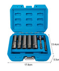 11 Piece Chrome Molybdenum Steel Extractor Set For Damaged Fasteners, 3/8 Inch Drive Rusted Nuts And Screws Removal Kit With Storage Box
