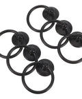 Six Piece Vintage Drop Ring Drawer Pulls For Dressers And Cabinets With Retro Old School Cool Black Zinc Alloy Handles Single Hole