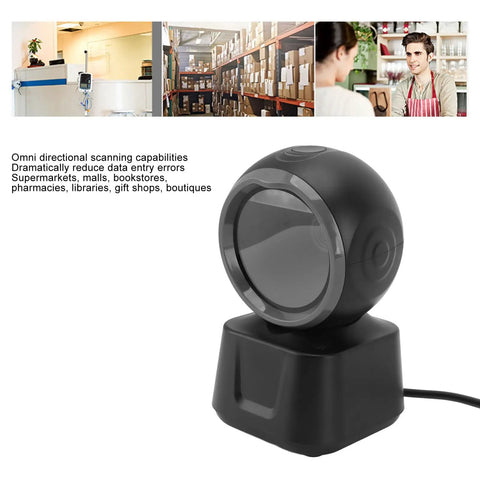 Desktop Barcode Scanner 1D 2D QR Omnidirectional Automatic USB Reader For Retail Supermarkets And Shops Plug And Play Setup