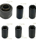 Collet Nut Cone Set For Router, Heavy Duty Half Inch Nut With Mixed Collets 6.0mm, 6.35mm One Quarter Inch, 8.0mm, 9.52mm, Six Pack