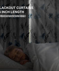 Cozy Floral Blackout Curtains With Grommets For Living Room And Bedroom, Light Blocking Window Panels, 84 Inch Long, Two Panel Set