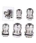 5 Piece Metal Cable Connector Kit With Waterproof Glands And Fasteners For Machinery Electrical Control Boxes Durable Wire Fixers