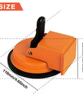 Heavy Duty Floor Gap Fixer And Puller Tool With 180 Lb Suction, Ergonomic Handle, shown with dimensions
