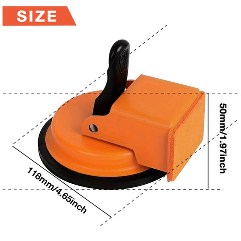 Heavy Duty Floor Gap Fixer And Puller Tool With 180 Lb Suction, Ergonomic Handle, shown with dimensions