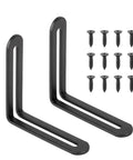 10 Pack Tough As Nails Black Corner Brackets Rock Solid Stainless Steel Shelf Connectors For Heavy Furniture Reinforcement Cabinet Mount And Quick Drawer Install Pro Grade Hardware with screws.
