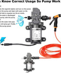 Go To Portable Smart Electric Pressure Washer Pump Kit 100W 160 PSI 12V DC Auto Start Stop With 21.3 Ft PVC Hose, installation guide