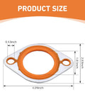 Heavy Duty Thermostat Water Neck Housing Gasket For Chevy Small Block Big Block Engine Replacement Part Handles Smokin Hot Temps And Keeps Cool Under Pressure Fits 350 327 383 In Bright Orange with dimensions shown.