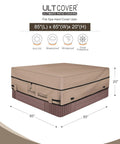 Waterproof 600D Polyester Square Hot Tub Cover For Outdoor Spas 85 By 85 Inch All Weather Protection Against Rain Snow Leaves Dust