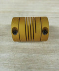 Lovejoy EC112 Flexible Beam Coupling 3/8 Inch By 1/2 Inch Bore Size With 1-1/4 Inch OD And 1-5/8 Inch Length For Smooth Power Transmission And Durable Performance In Varying Mechanical Drives, gold aluminum coupling