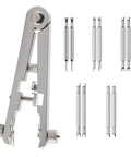11 Piece Watch Spring Bar Tool Kit With Pliers Tweezers And 10 Tips for Quick Band Disassembly and Replacement, silver pliers shown