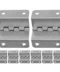 Four Fold Four Hole Stainless Steel Cabinet Door Hinges Set, Right Angle Folding Butt Hinges, 8 Pieces, visible front view.