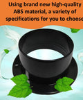4-Inch ABS Duct Connector Kit, Straight Plastic Pipe Connector With Pipe Flange For Heating Cooling Ventilation HVAC Systems, Black, 4 Pack