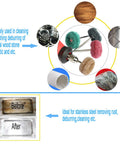 50 Piece Abrasive Buffing Wheel Set For Rotary Tool With 3mm Mandrel Dope Shine Polishing Kit shown with application surfaces
