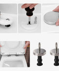 Toilet Seat Hinges 6 Pack Top Fix Soft Release Quick Fit Replacement No Fuss For Most Toilets Universal Compatibility Quiet Smooth