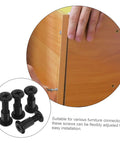 No Sweat Setup Top Shelf Bed Screw And Bolt Set For Furniture Frames Cabinet Joints 170 Piece Heavy Duty Connecting Hardware Kit showing adjustable black screws.