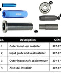 Dual Clutch Transmission Oil Seal Removal Installer Tool Kit For Ford Focus Fiesta B Max EcoSport DPS6 6DCT250 Compatible Seal Removal Set For DIY Auto Repairs And Gearhead Pros, 4-piece steel set