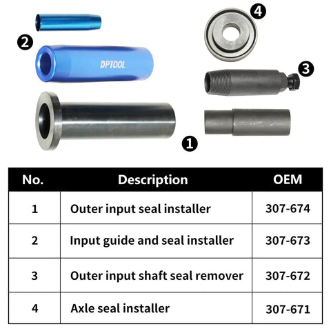 Dual Clutch Transmission Oil Seal Removal Installer Tool Kit For Ford Focus Fiesta B Max EcoSport DPS6 6DCT250 Compatible Seal Removal Set For DIY Auto Repairs And Gearhead Pros, 4-piece steel set