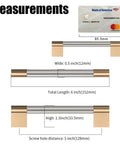 Measurements of 10 Pack Five Inch Knurled Cabinet Pulls in Brushed Satin Nickel and Champagne Bronze, including length and width.