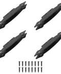 Heavy Duty 3.5 Inch Black Antique H Hinges 4 Pack Cast Iron Cabinet Hardware With Mounting Screws displayed with screws.