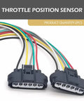 2-Pack 6-Way Throttle Body Pigtail Connector Kit, 6 Pin TPS Sensor Harness, black connectors with colored wires