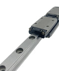 SRS15 Linear Guide Block and Rail Kit for CNC Machines close-up, showing dual raceways LM guide carriage with ball bearings
