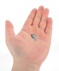 Solid Stainless Steel 108 Piece Machine Screw Nuts And Washers Assortment Kit Bolts in a hand for scale, showcasing DIY hardware.