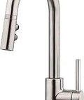 Go-To High Arc Stainless Steel Bar Faucet With Pull Down Sprayer, Single Handle, 3-Function Spray, Forward-Only Handle Side View