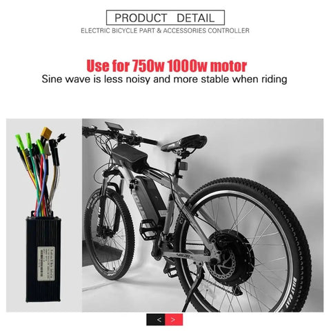 Sine Wave Brushless Controller For Electric Bikes And Scooters, Supports 24 Volt 36 Volt And 48 Volt Systems With 750 Watt Or 1000 Watt Motors, Three Modes In A Durable Aluminum Case, UART No Two Protocol, Hall Sensor Optional, Easy Install