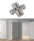 Folding Cabinet Door Hinges 180 Degree Zinc Alloy Invisible Hinges for Corner Kitchen Cabinets Replacement Hardware
