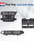 Boss Grade Active Grille Shutter Assembly With Motor For 2017 To 2019 Buick LaCrosse And 2016 To 2023 Chevy Malibu, black plastic build.