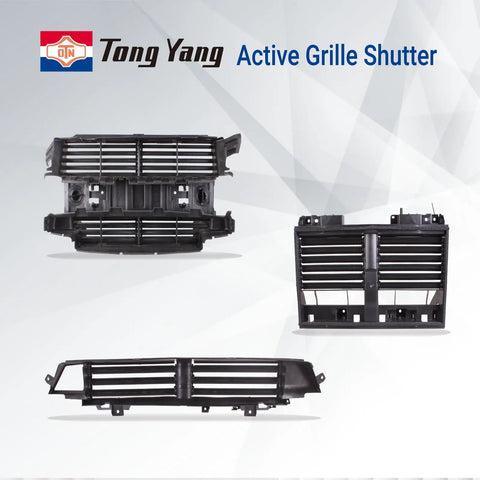 Boss Grade Active Grille Shutter Assembly With Motor For 2017 To 2019 Buick LaCrosse And 2016 To 2023 Chevy Malibu, black plastic build.