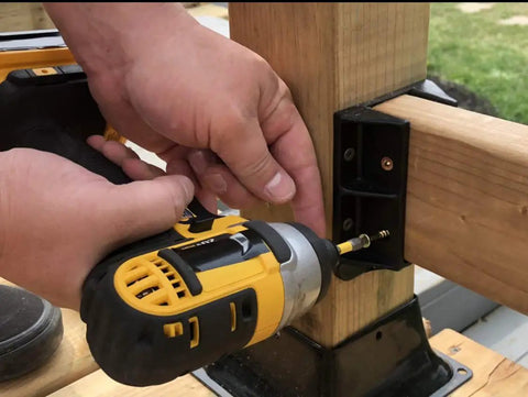 Installing Beefy Sturdy 2x4 Railing Hangers for Wood Deck Railings Actual 1.5 x 3.5 Black Heavy-Duty Reinforced Polypropylene Brackets