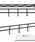 Two Pack 5 Hook Attachments For Wire Shelving Racks, Chrome Plated Steel Shelf Hooks For Easy Storage And Hang Stuff, 1.5 x 12 x 4 Inches, Multipurpose Hanging Hooks For Kitchen, Garage, Closet Organizer
