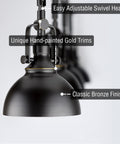 Slick Broadway 30 Inch Modern Industrial 4 Light Fixed Track Lighting Kit in Oil Rubbed Bronze with adjustable spotlight heads