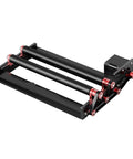 Rock Solid Aluminum Tr3 Rotary Roller Module Easy Y Axis Swap For Diy Engravers And Routers Built Hard For Everyday Garage Projects With Smooth Spinning Performance, black and red roller module.