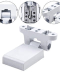 Close-up view of Heavy Duty Aluminum Alloy Flag Hinge Set For Double Doors, featuring lubricated pivot pin and white finish.