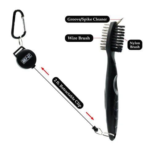 All In One Golf Essentials Kit With Water Brush, Microfiber Towel, Club Brush, Ball Marker, Divot Repair Tool, Ball And Tee Holder