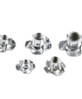90 Piece Four Prong Tee Nuts Set Zinc Plated Steel Blind Captive Nuts assorted sizes M3 M5 M6 M8 for woodworking projects