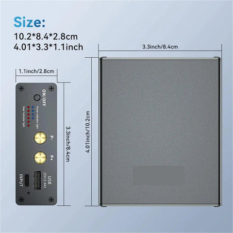 Dimensions of Portable Spot Welder Handheld Kit For DIY Folks With Full Accessory Bundle And Control Board shown in inches and cm
