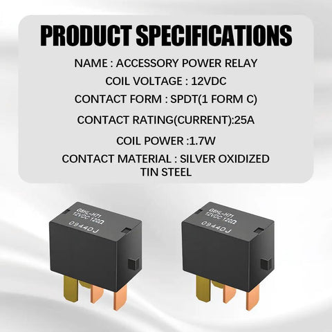 Two-Pack G8HL-H71 Auto Starter Relay 4-Pin Waterproof Power Relay For Honda Accord Civic Element CR-V CR-Z High Conductivity Brass Corrosion-Resistant Auto Electrical Replacement Easy Install, 12V, 25A